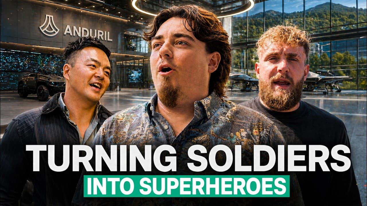 Geoff Woo, Palmer Luckey, and Jake Paul at Anduril.